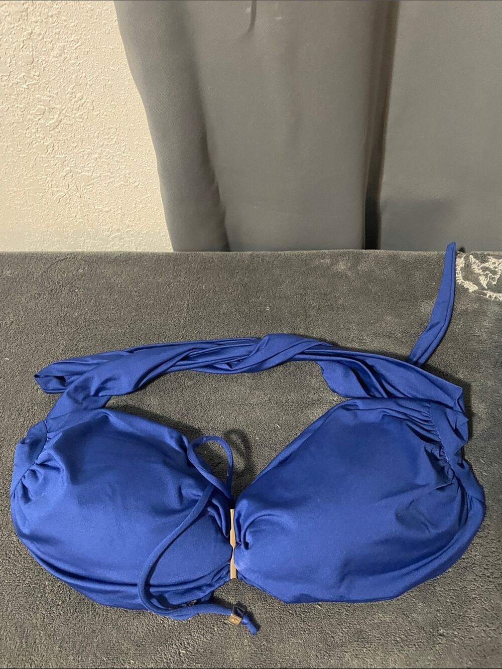 Royal Blue Halter Bikini Top — Sleek Support NWOT